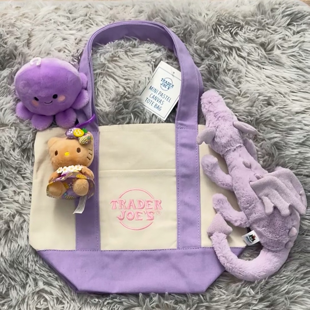 Trader Joe’s Mini Tote Bag Pastel Purple